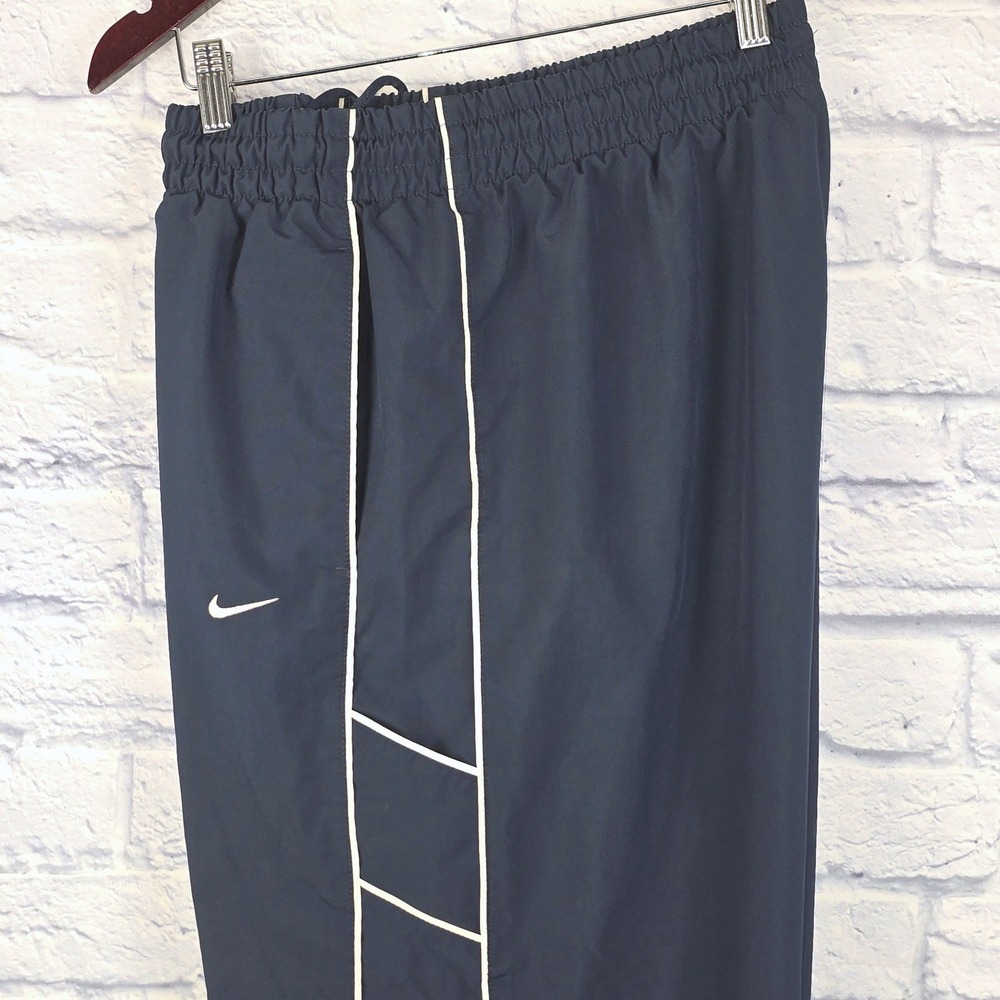 Vintage Nike Athletic Dept Men Navy Blue Windbreaker Track Pants White Size XL